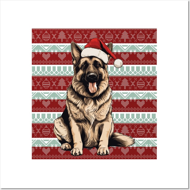 Funny German Shepherd Christmas Ugly Wall Art by Zaaa Amut Amut Indonesia Zaaaa